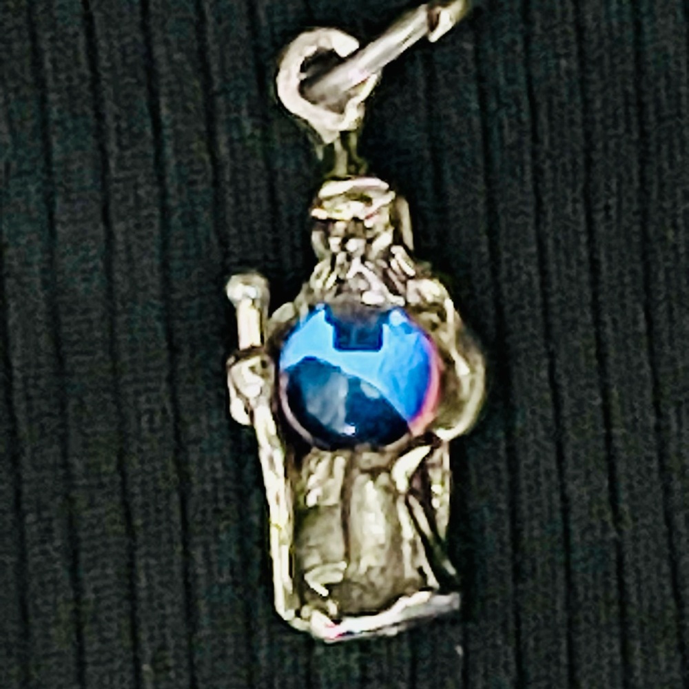 Antique Silver and Blue Gemstone Necklace